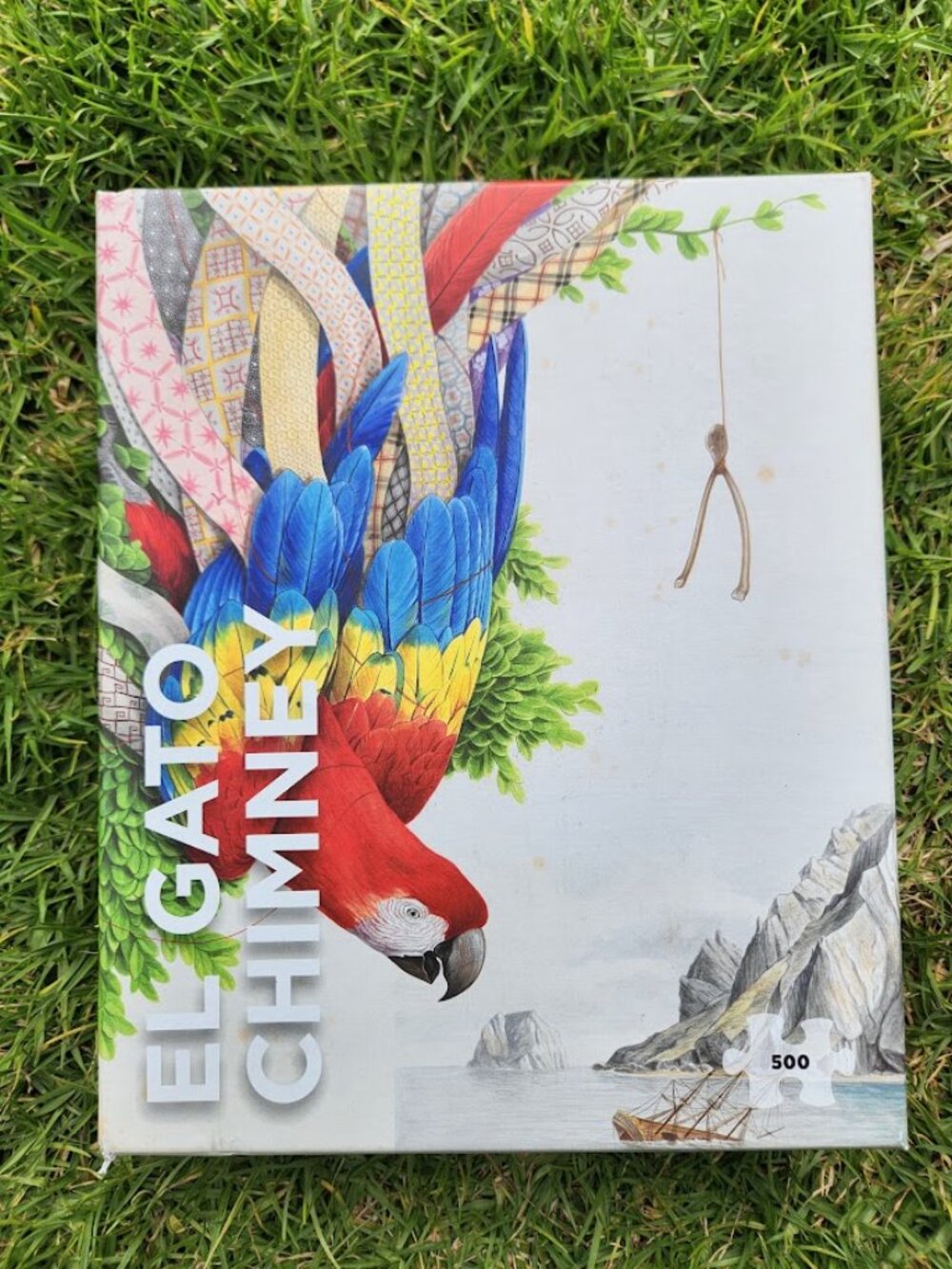 Pomegranate Call it Fate El Gato Chimney 500 Piece Jigsaw Puzzle Parron Macaw Bi